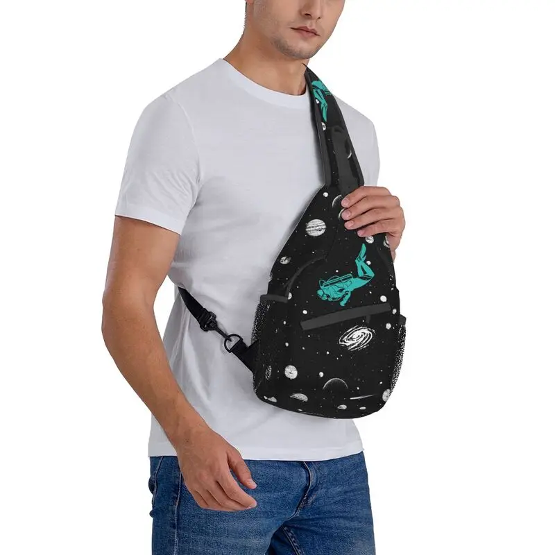 Space Scuba Diving Sling Bags for Travel Hiking Men's Dive Diver Crossbody Chest Backpack Shoulder Daypack