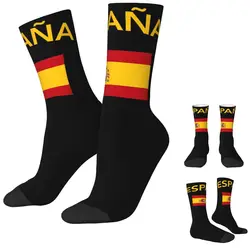 Spain Spanish Flag Socks Autumn Stockings Harajuku Unisex Men Breathable Socks Design Running Non Slip Socks