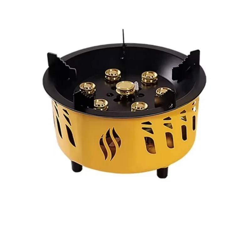 7-Core Camping Stove High-Power Gase Burner Strong Fire Power Portable Cassette Stove Electronic Ignition Windproof Stove Tool