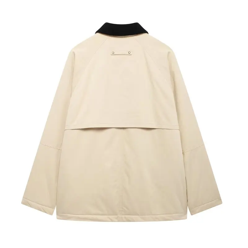 

Autumn Winter Women's Loose Versatile Corduroy Collar Cotton Jaet Outerwear Comfortable Fit ort Coat Commute Sle