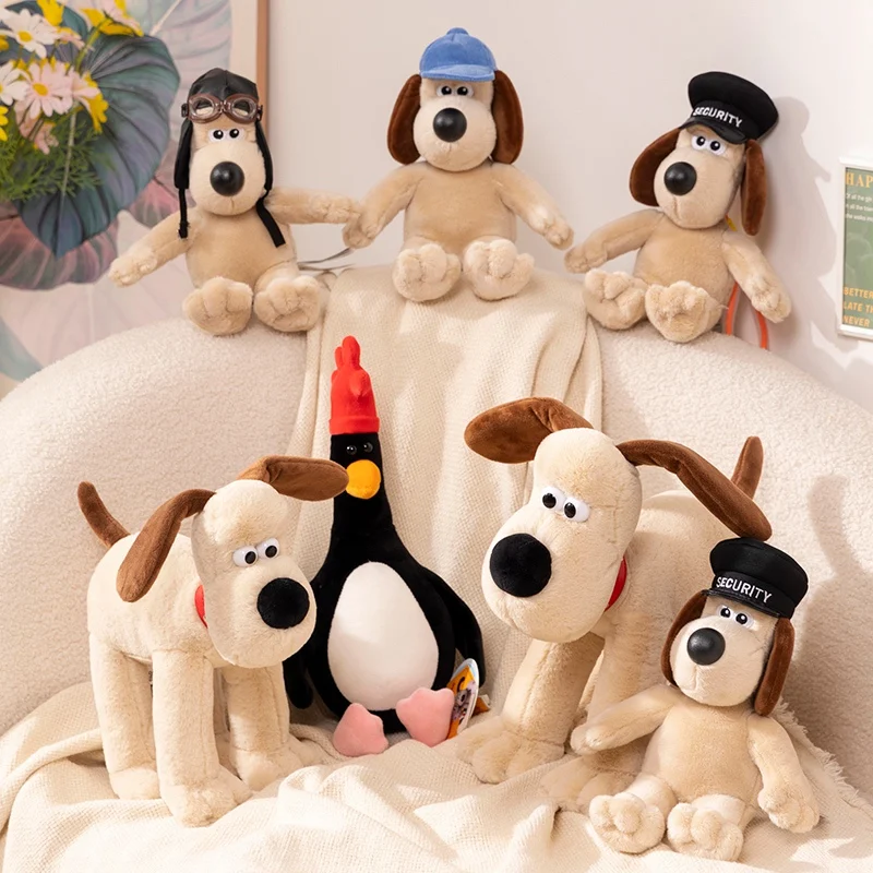 Original  Wallace and Gromit Plush Toys Anime Cute Puppy Stuffed Dolls Kawaii Home Decor Kid Birthday Gift Bag Pendant Key Chain