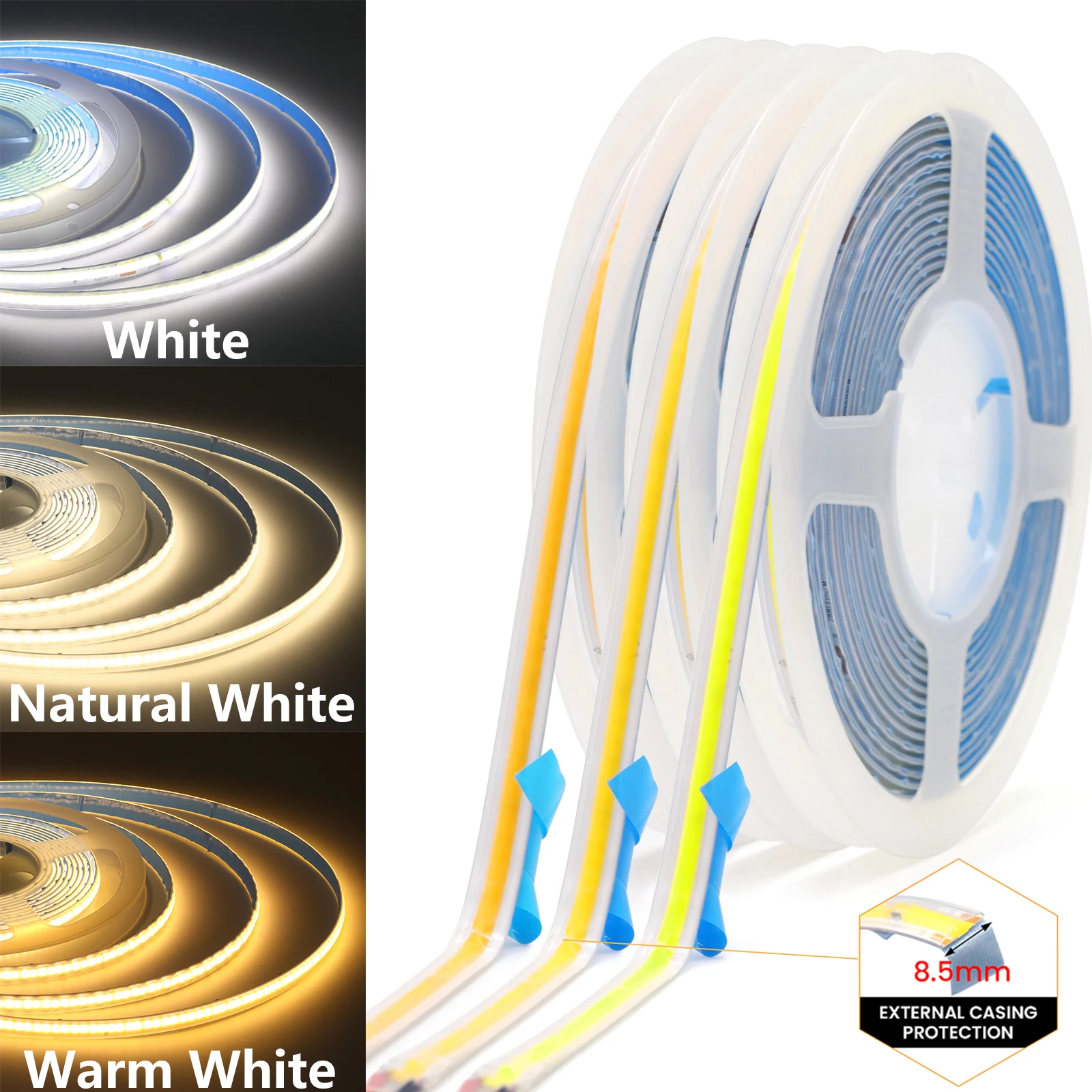 110V 220V COB LED Strip With EU US Plug Waterproof Flexible Tape Smart IC No Need Driver High Bright 288LEDs/m Linear Lighting