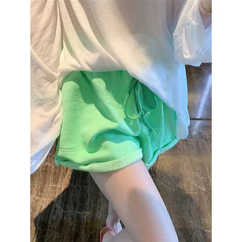 

Drawing Denim Shorts Women 2024 Summer High Waist Casual Shorts Woman Basic Loose Wide Lge Short Pants Hot Sale Shorts V48