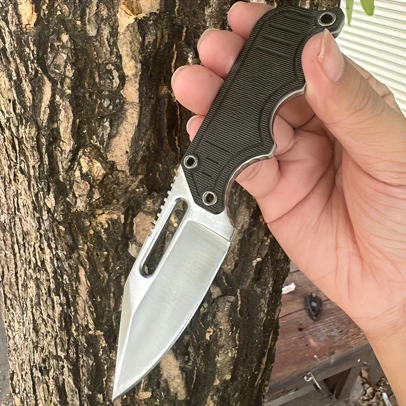 HOT Mini Fixed Blade Knife with ABS Plastic Sheath 5Cr15MoV Blade Neck Keychain Knife Sharp Cutting Fishing Survival Hiking Tool