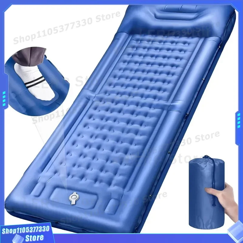 Portable Outdoor Camping Inflatable Mattress with Pull Belt for Car Tent Sleeping Pad Lightweight Air Bed for Travel Hiking