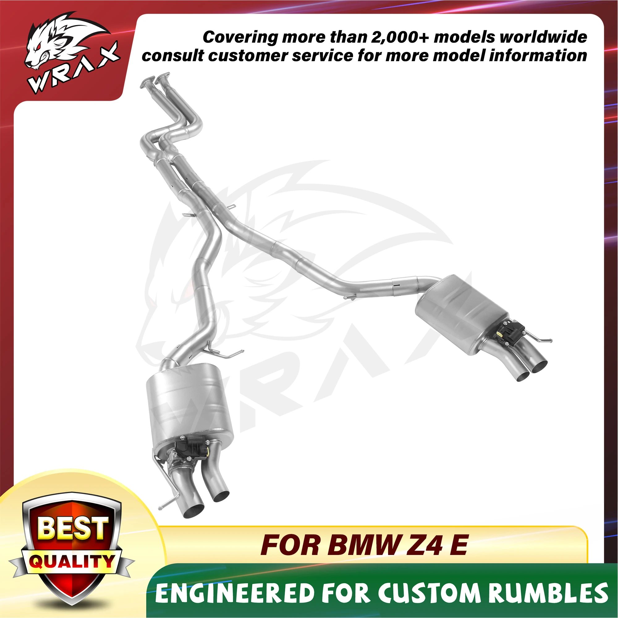 

304 Stainless Steel Catback Exhaust System Performance Muffler Pipes For BMW Z4 E With valve