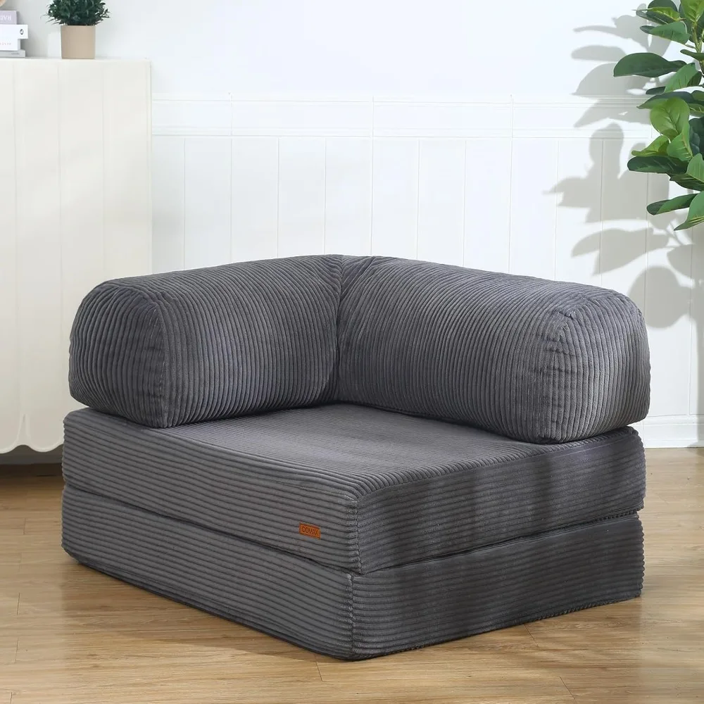 Adjustable Sofa Bed for Adults, Compact Folding Chair Bed, Convertible Sleeper Couch, Futon Style Single Sofa