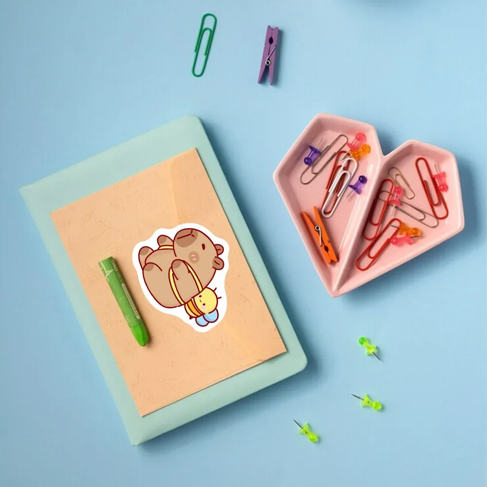 สติกเกอร์คาปิบาราการ์ตูน 500 ชิ้น สติกเกอร์อนิเมะสำหรับตกแต่งสเก็ตบอร์ด แล็ปท็อป มอเตอร์ไซค์ กีตาร์ สติกเกอร์การ์ตูนน่ารักสไตล์คาวาอี้ ของเล่นเด็ก