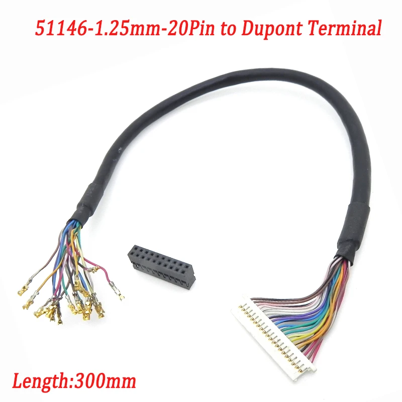 20Pin Molex 51146 to Dupont Terminal LVDS Cable 30CM 1.25mm Pitch Wiring Harness Electronic Conversion Jumper Wire