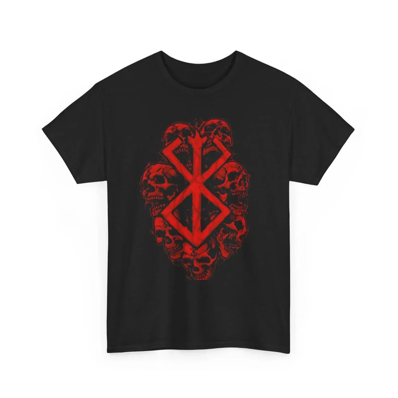 Berserk Red Sigil T Shirt Gothic Dark Fantasy  vintage Washed Slightly Stylish Comfortable Versatile fashion Casual Breathable