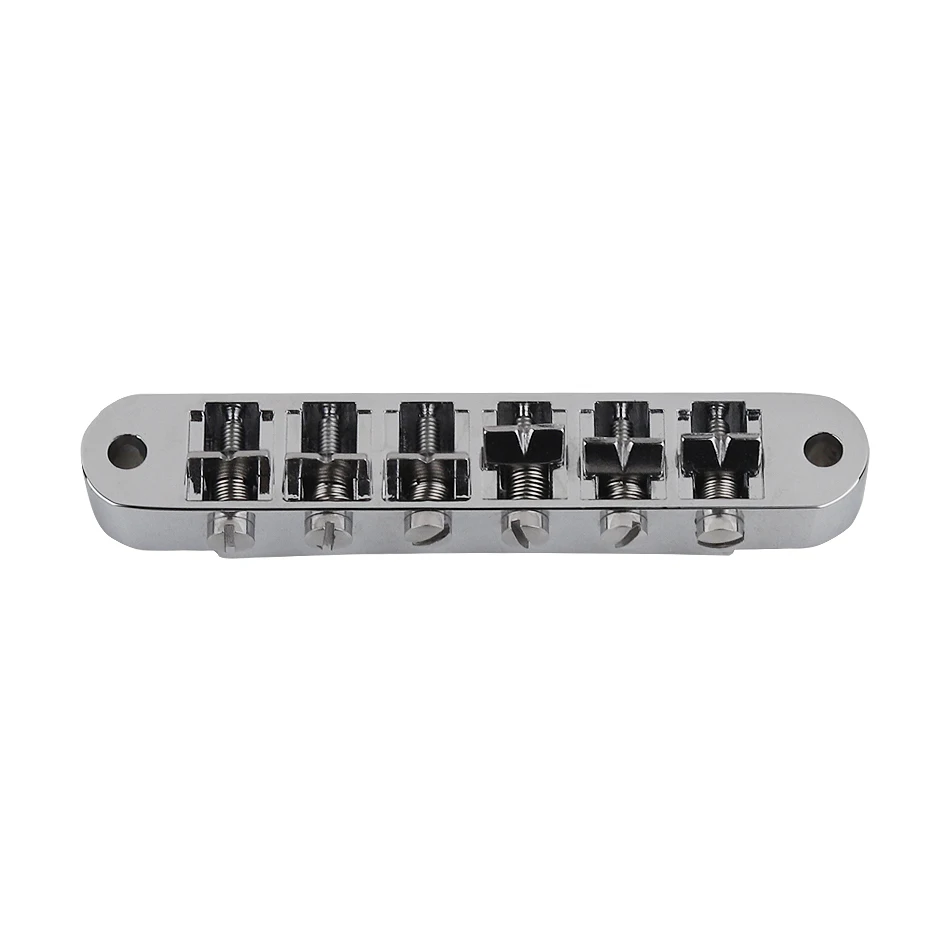E-Gitarren-Brücke mit festem Sattel, 6 Saiten, Chrom, ABR-1-Stil, Tune-O-Matic-Brücke für ABR LP SG EPi E-Gitarre – Detail 7
