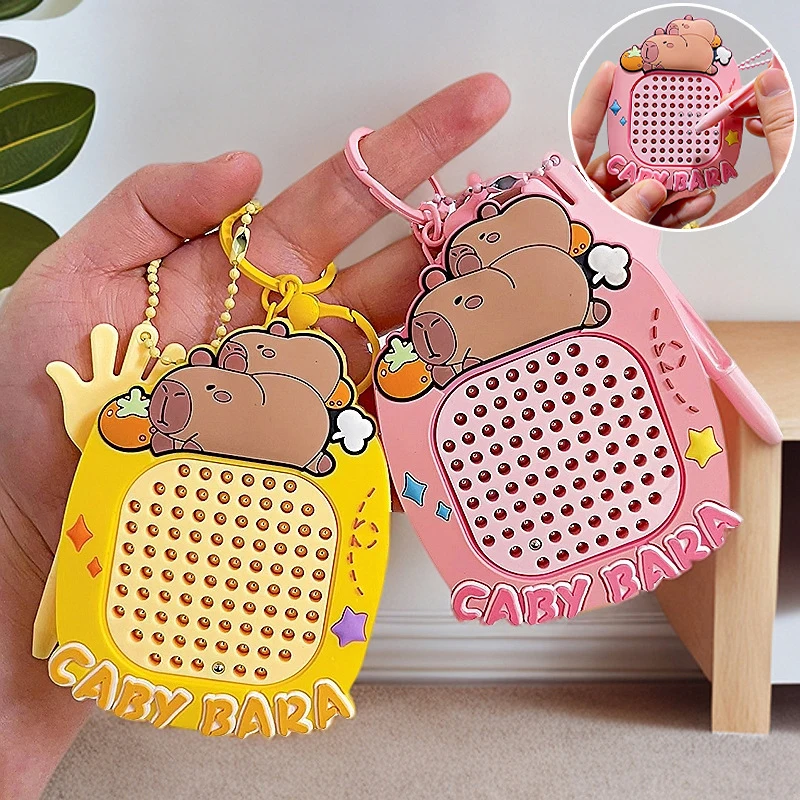 

Capybara Decompression Magnetic Steel Ball Drawing Board Children's Gift Cute Toy Kawaii School Bag Pendant Car Keychain Cute