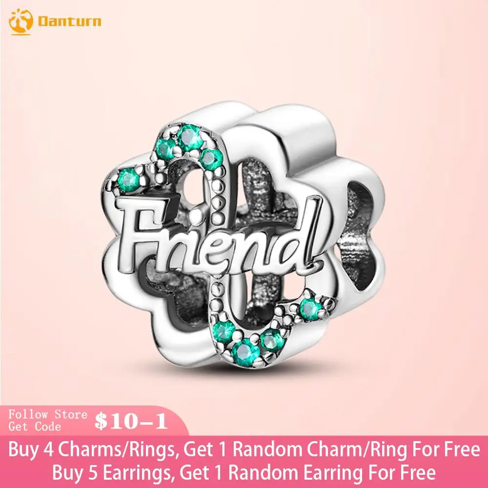 

Danturn 925 Sterling Silver Beads Friendship Charm fit Original Pandora Bracelets Fashion Women Jewelry