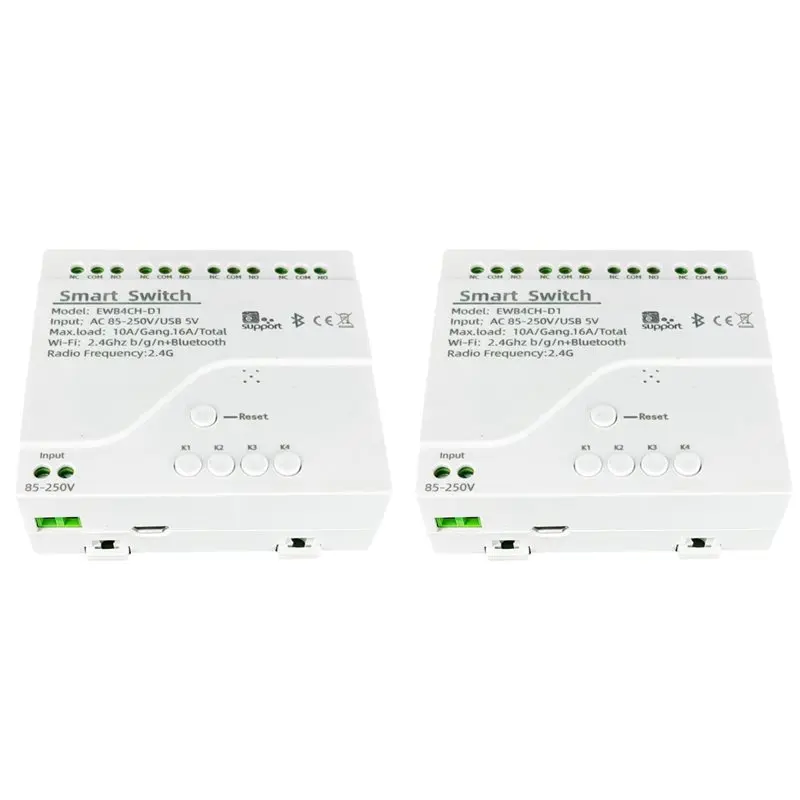 B50B 2X EWeLink Smart Switch 4 Channel WiFi Bluetooth Dry Contact Relay Module APP Remote Control 85-250V
