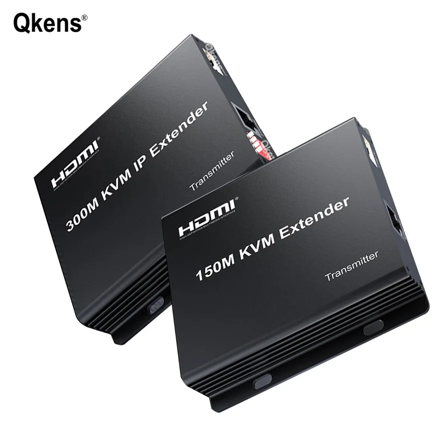 300m USB KVM IP 150M HDMI KVM Extender Over Rj45 Cat6 Ethernet Cable Audio Video Transmitter and Receiver Support Keyboard Mouse