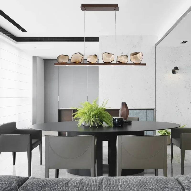 

Modern Glass Ball Chandelier Living Room LED Chandelier Simple Dining Table Dining Room Bar Table Lamp Long Chandelier