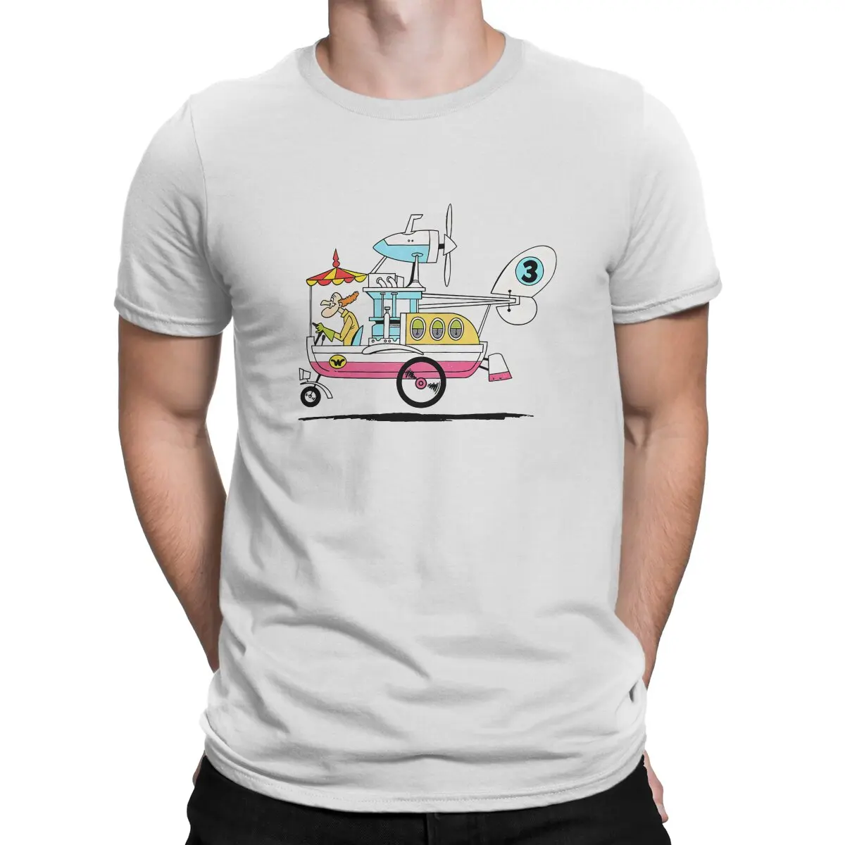 Professor Wacky Races 60s Cartoon Polyester T Shirt Gothic O-Neck TShirt Harajuku Clothing