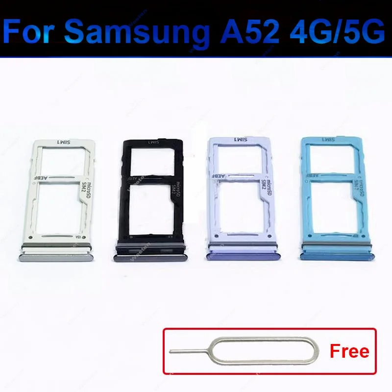 

Держатель лотка для SIM-карты для Samsung A52 4G 5G A525 A525F A525M A526B A526 Адаптер для чтения микро-двойных и одиночных SIM-карт, запасные части