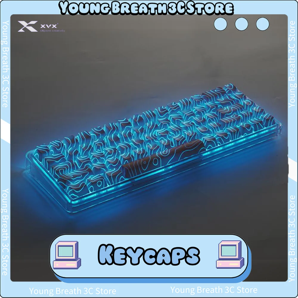 XVX Contour 2.0 Keycaps Topographic Mechanical Keyboard Keycaps Light Transparent Side Carving IMD Keycap PC Gamer Custom Gift