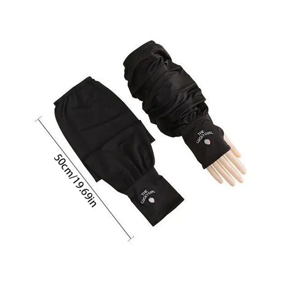 Manga de seda de hielo Simple, protector solar de fibra de poliéster, guantes largos antideslizantes, Mangas de brazo sueltas, cubierta de verano