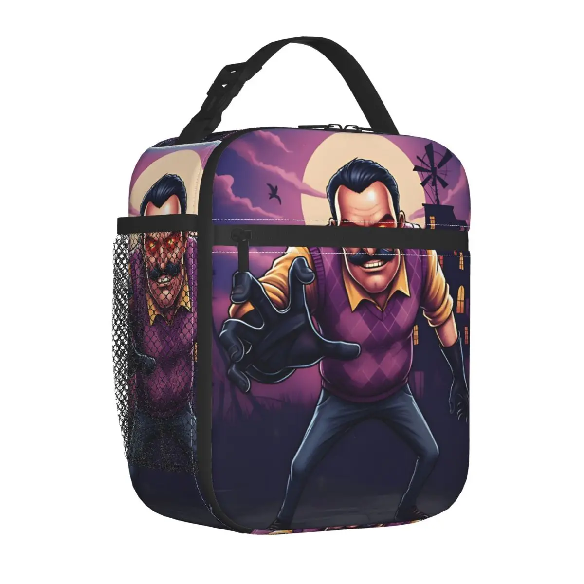 Hello Neighbor Dramatic Poster Insulated Lunch Bag Leakproof Reusable Cooler Bag Tote Lunch Box Office Outdoor Men Women