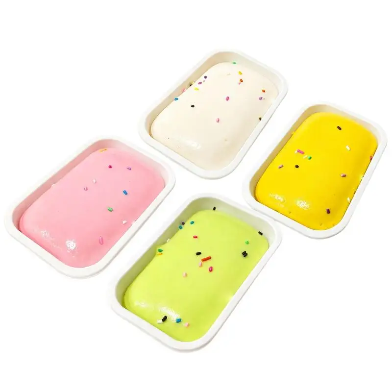 Sticky Box Cake Slow Rising Fidget Squeeze Toy Soft Butter Ice Cream Design for Kids Easter Egg Fillers Gifts