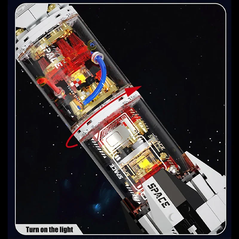 Zestaw do składania modelu rakiety kosmicznej dla dzieci, puzzle, klocki konstrukcyjne, ozdoba lotnicza, chińskie klocki, zabawka dla chłopca