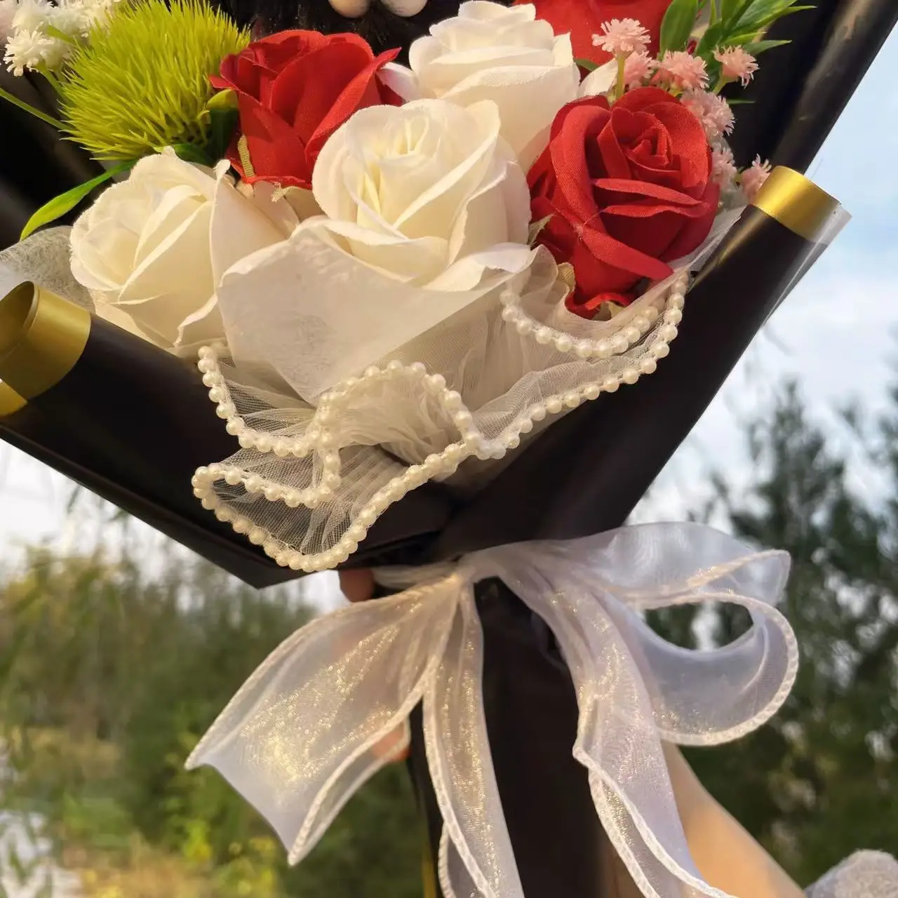 Der Albtraum vor Weihnachten Jack Skellington Plüschpuppen Kreativer Blumenstrauß Lustiger Totenkopf Valentinstag Weihnachts-Halloween-Geschenke – Detail 9