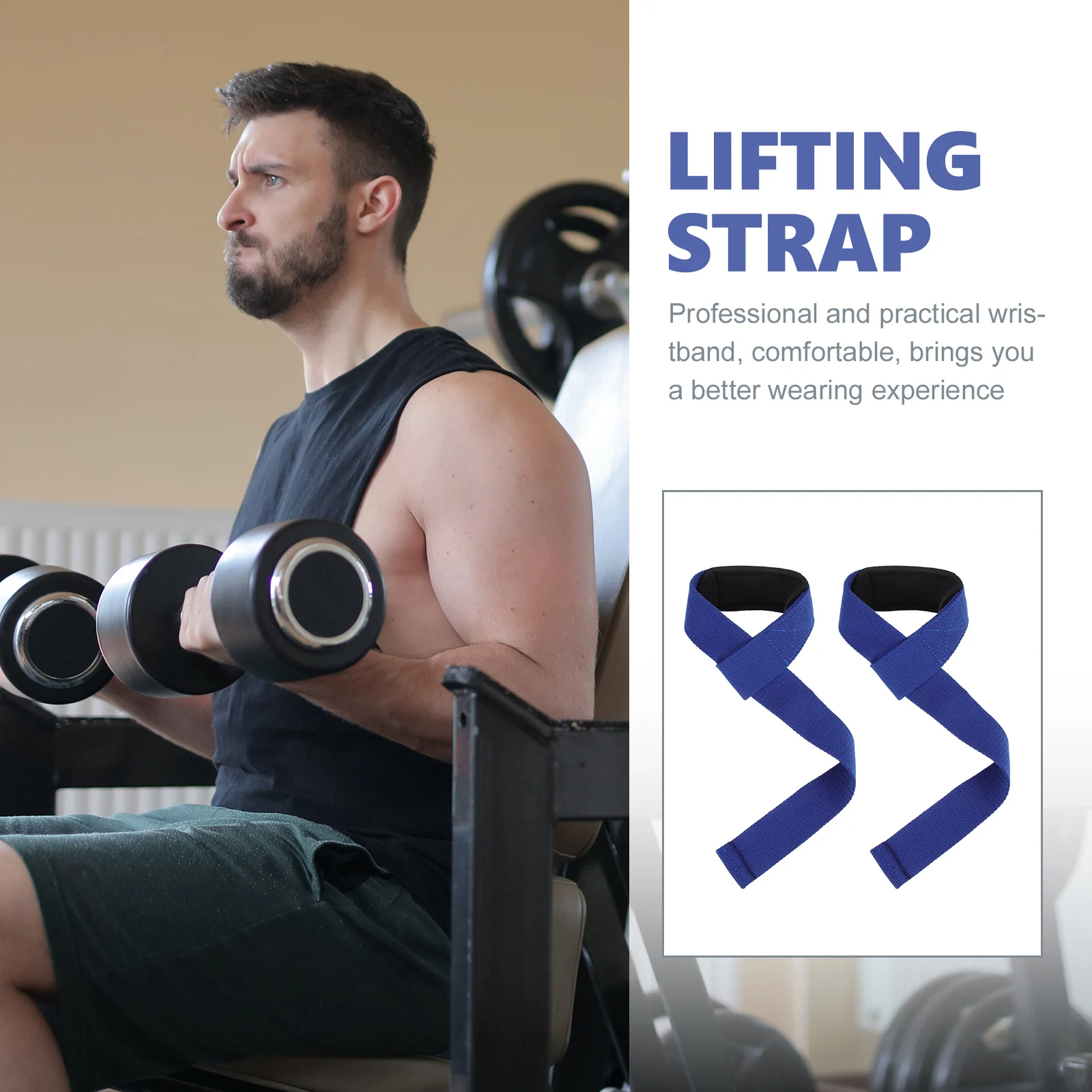 

2 Pcs Resistance Bands Straps Gym Lifting Sports Fitness Product Polyester Wristbands for Hand Wraps