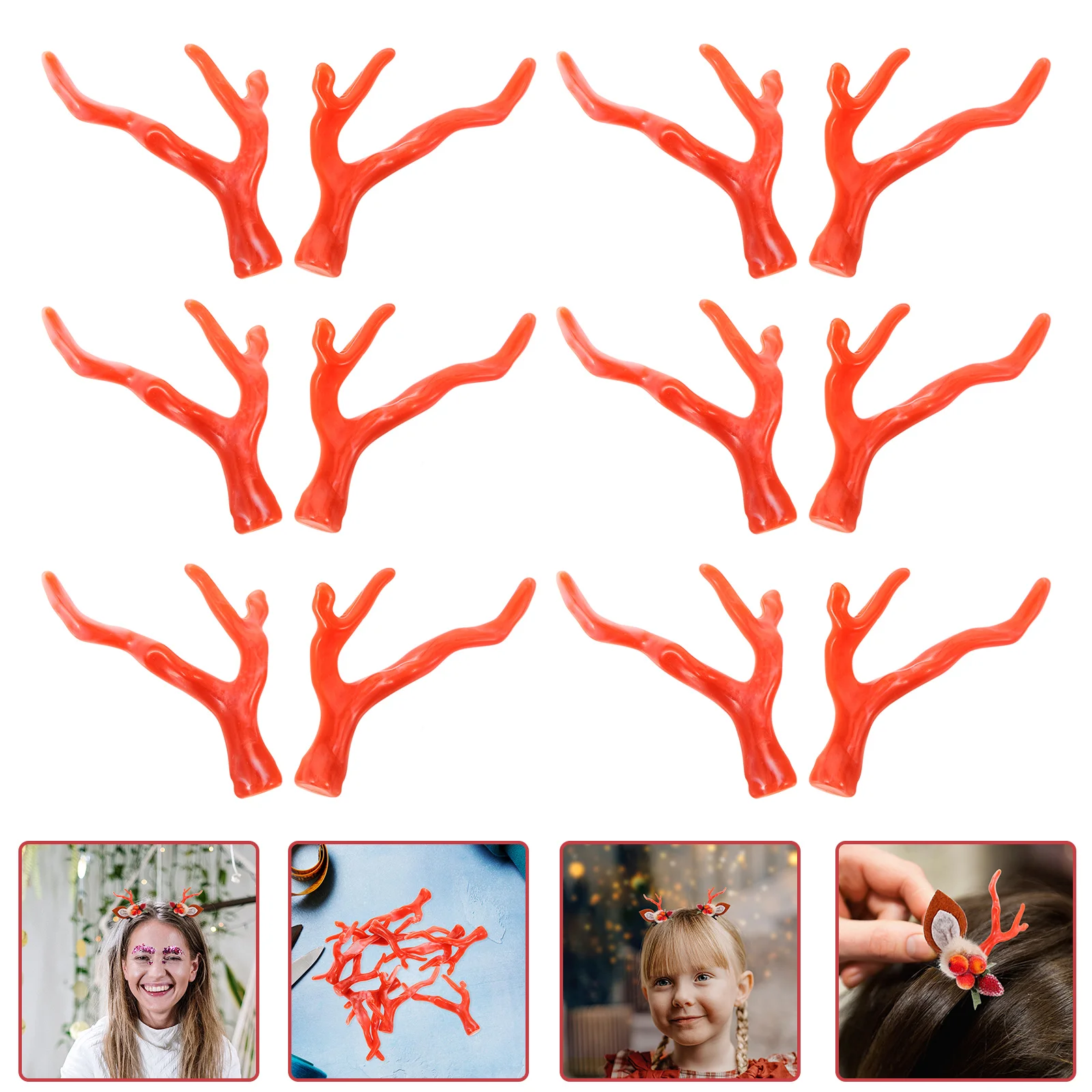 

50 Pcs Hair Accessories Deer Antlers Christmas Ornament Gingerbread Decorations Artificial Hairpin Headband DIY