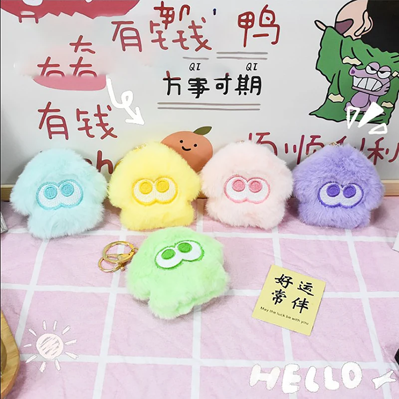 Splatoon Inkling Plush Keychain Anime Orange Red Inkling Kawaii Animal Backpack Pendant Soft Stuffed Cartoon Toy Doll Kid Gift