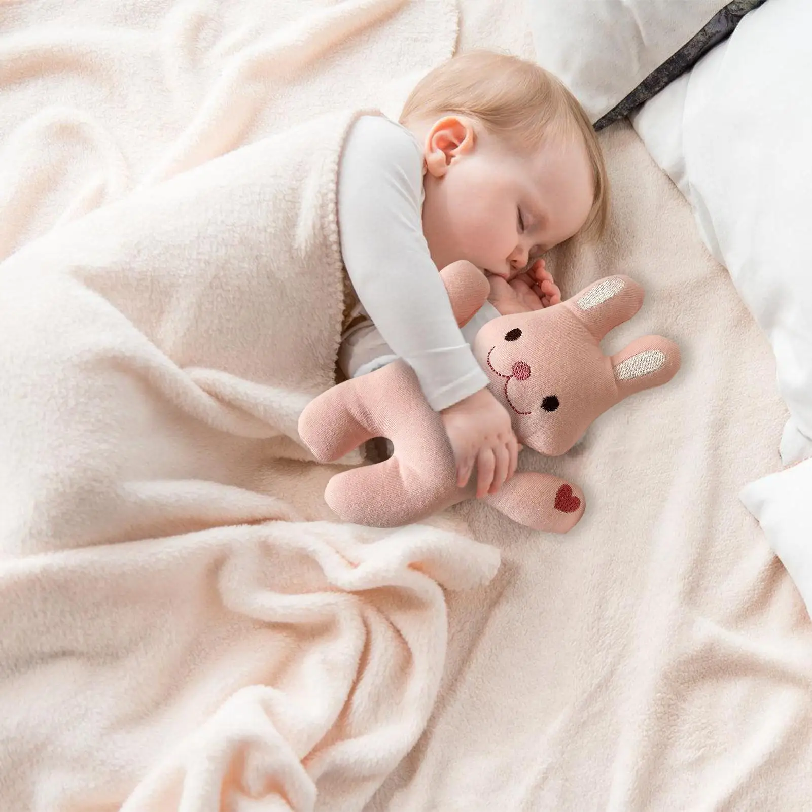 Stuffed Rabbit Soothing Toys For Babies Soft Washable Doll Soother Security Baby For Toddler Girls Easter Nursery Decor