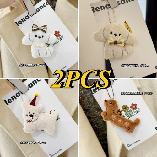 2PCS Kawaii Dachshund Plush Keychains Cartoon Puppy Keyring Couple Key Holder Lovely Backpack Pendant Decoration Xmas Gifts - View 1 2PCS Kawaii Dachshund Plush Keychains Cartoon Puppy Keyring Couple Key Holder Lovely Backpack Pendant Decoration Xmas Gifts - View 1