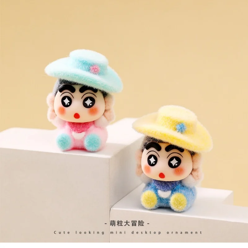 Cartoon Flocking Cowboy Shin-chan Niedliche Puppe Trendspiel Live-Match-up Blindbox Wohnzimmer Desktop Kleine Ornamente Blindbag als Geschenk – Detail 9
