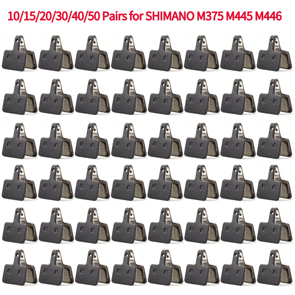 10/15/20/30/40/50 Pairs MTB Road rowerowe tarczowe klocki hamulcowe do SHIMANO M375 M445 M446 żywica pół-metaliczny hamulec rowerowy Pad części