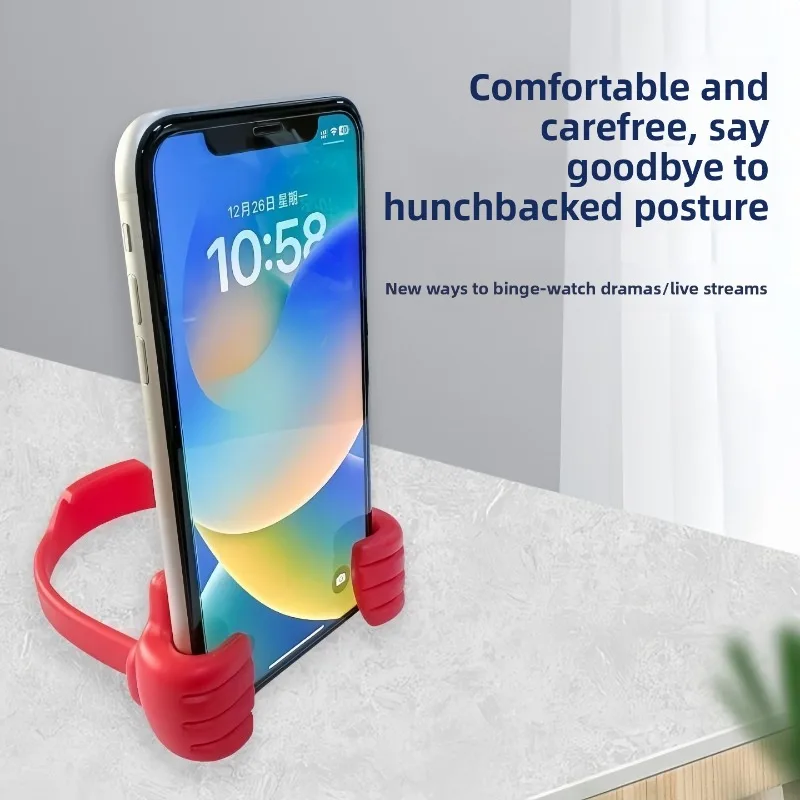 

Thumb Phone Holder Creative Lazy Design Desktop Stand Novelty Cute Android Compatible Finger Grip Phone Mount Hands Free Video