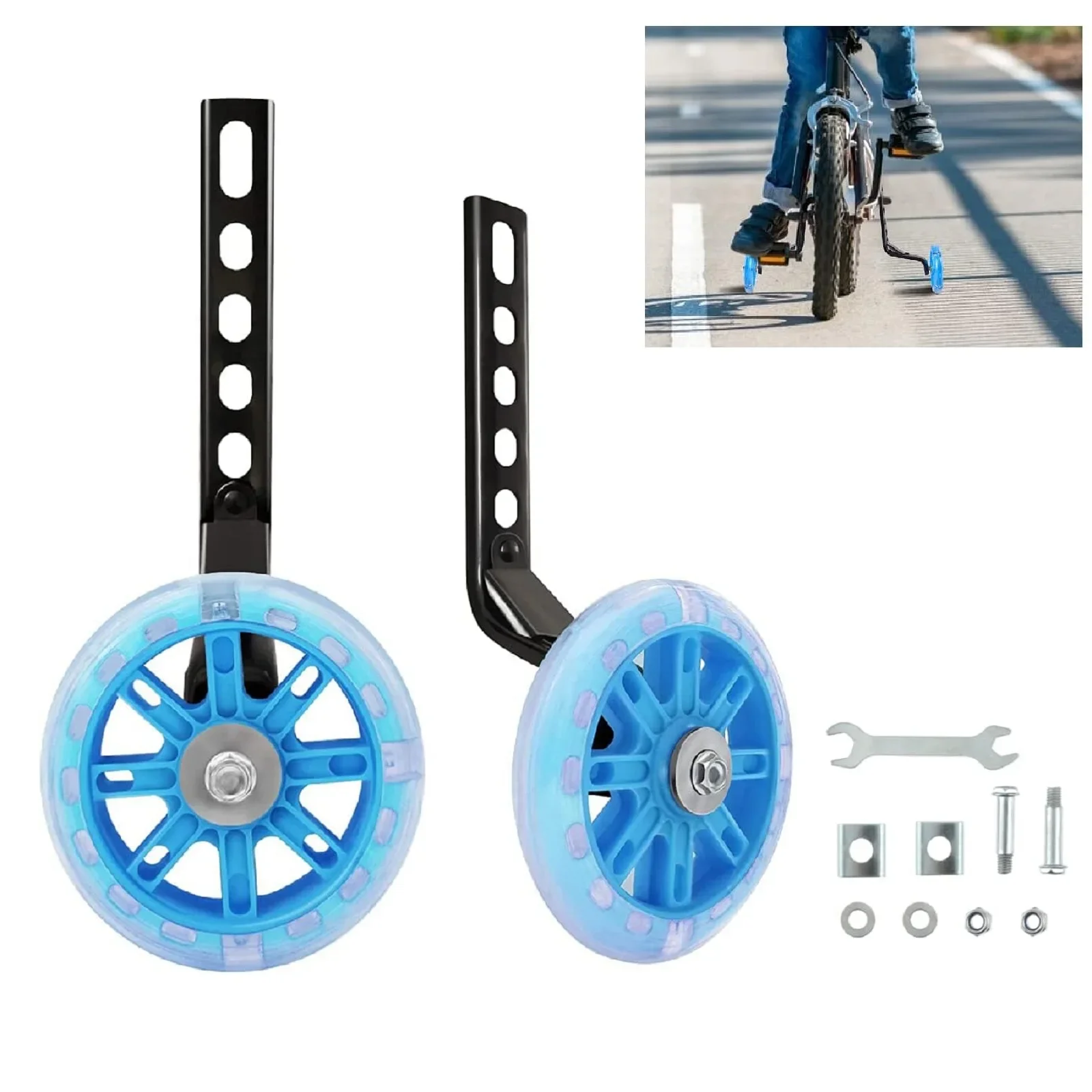 Children Bicycle Cycling Training Auxiliary Wheels Stabilisers Safty Support Wheel Set for Kids Balance 12 14 16 18 20 Inch Bike