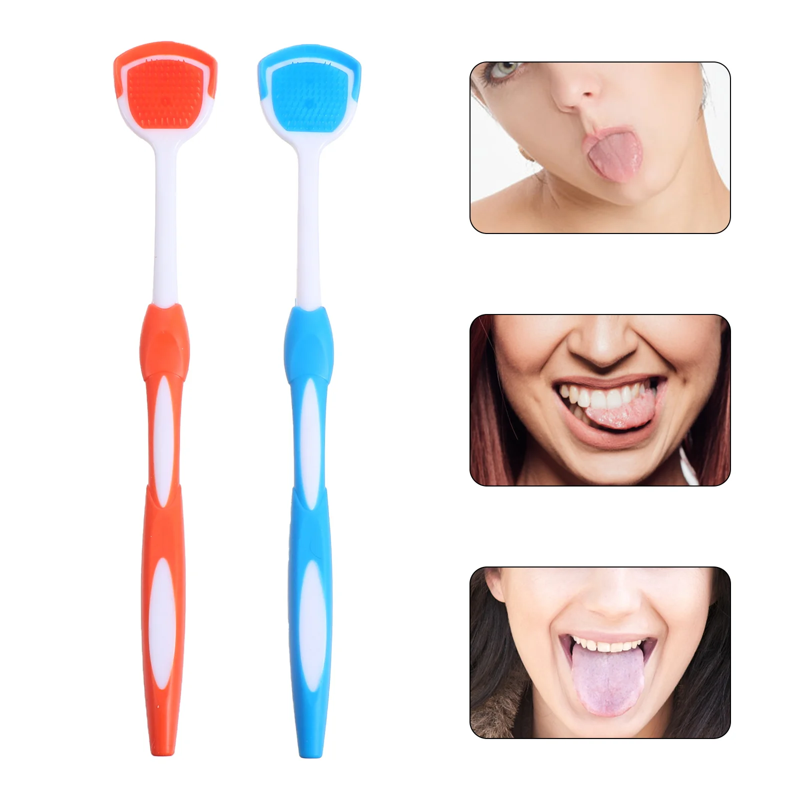 2 قطعة العناية بالفم اللسان الأنظف قابلة لإعادة الاستخدام اللسان مكشطة فرشاة مادة النانو التنظيف العميق لاستخدام البكتيريا نتن الكبار