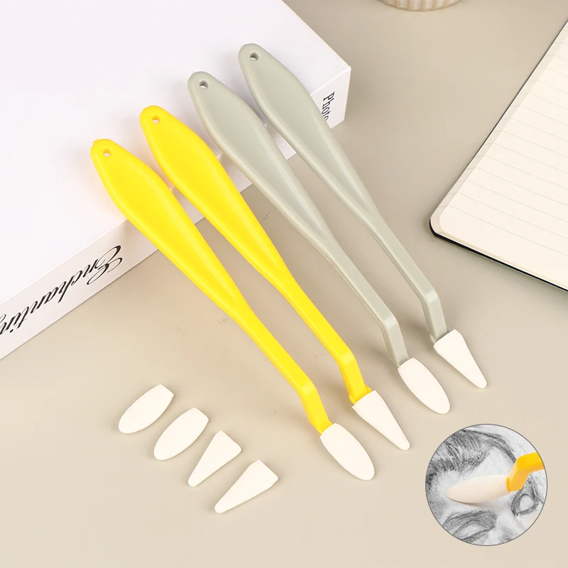 18pcs/set Sketch Eraser Knife Pen Fine Art Set Highlight Artist Drawing Correction Detail Kneading Eraser Cotton Cleaning Tool