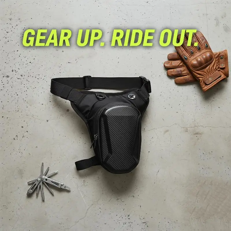 Motorcycle Leg Side Bag EVA Hard Shell Outdoor Casual Waist Bags Motorbike Mobile Phone Purse Hip Bum Pack