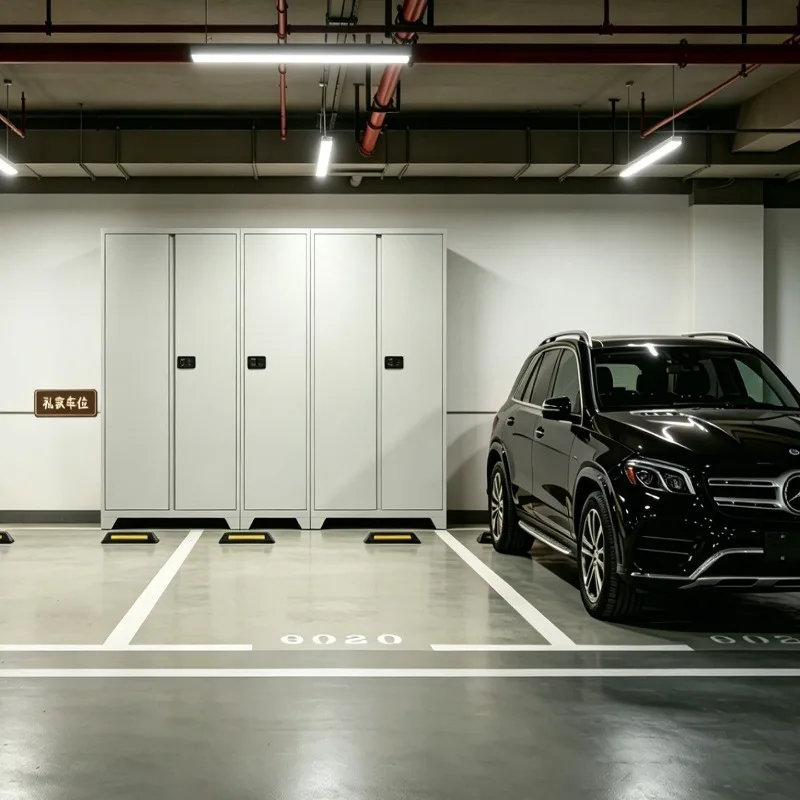 Thickened basement parking space against the wall Integrated locker with lock Fishing gear Camping storage storage cabinet Iron