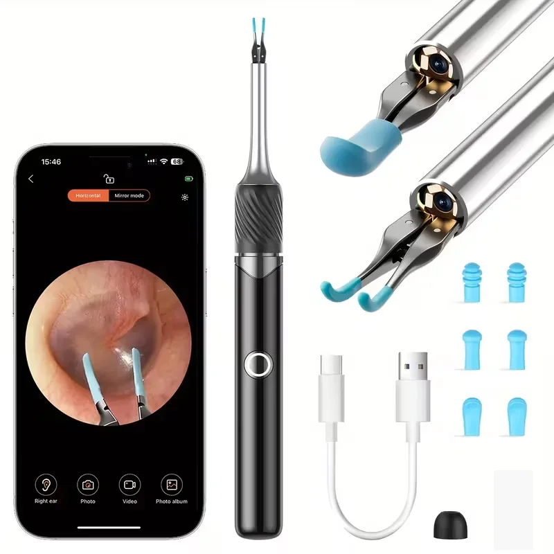 

3in1 Wi-Fi Enabled Ear Pick Tweezers S312MP Camera Earwax Removal Tool with Rechargeable Battery Ear Cleaner with Tweezers Tools