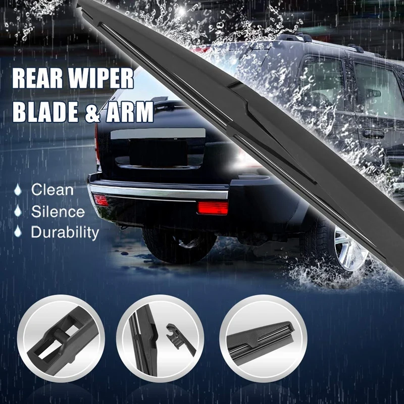 Car Rear Windshield Wiper Blade Arm Set Black 310Mm 12 Inch For Toyota Venza 2005-2017 Windshield Windscreen Wiper