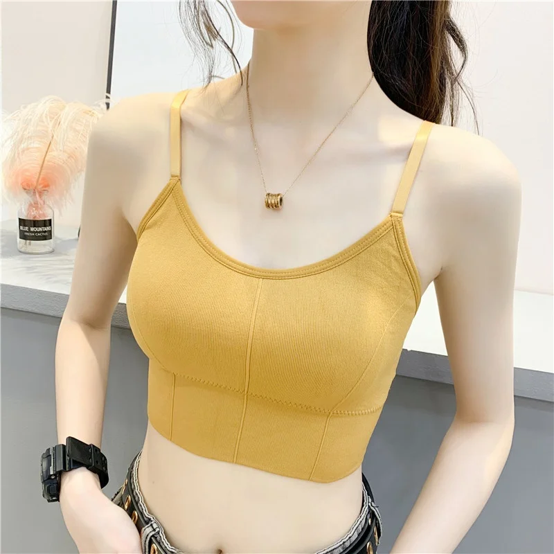 Sweet Sle Sports Bra Women's No Steel Ring Small Chest Gathered Bra High School Girl's Wrap Chest Vest Tube Top Bal