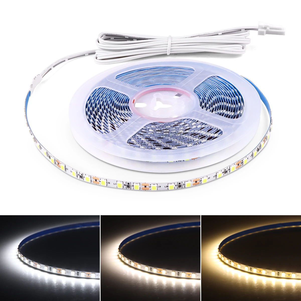 12V 5mm Width LED Strip Light With DuPont Wire Connector 1-5m Flexible Led Lights Tape For Home Decor Lighting No Power Adapter