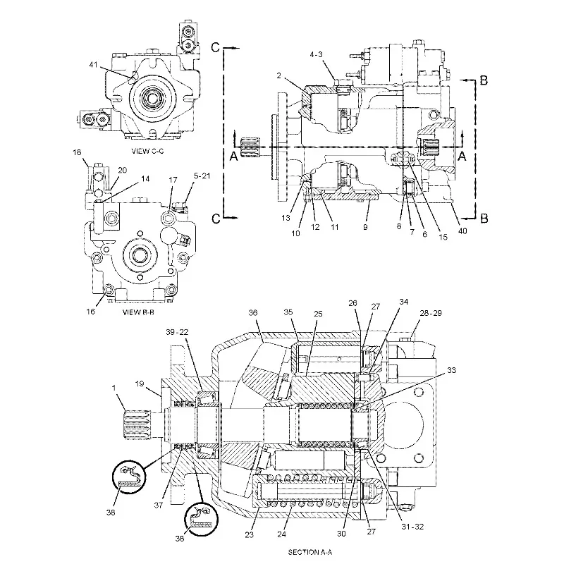104-1752 1041752 Hydraulic Pump 0R-7669 0R7669 for Caterpillar Tracked Dozer D9R