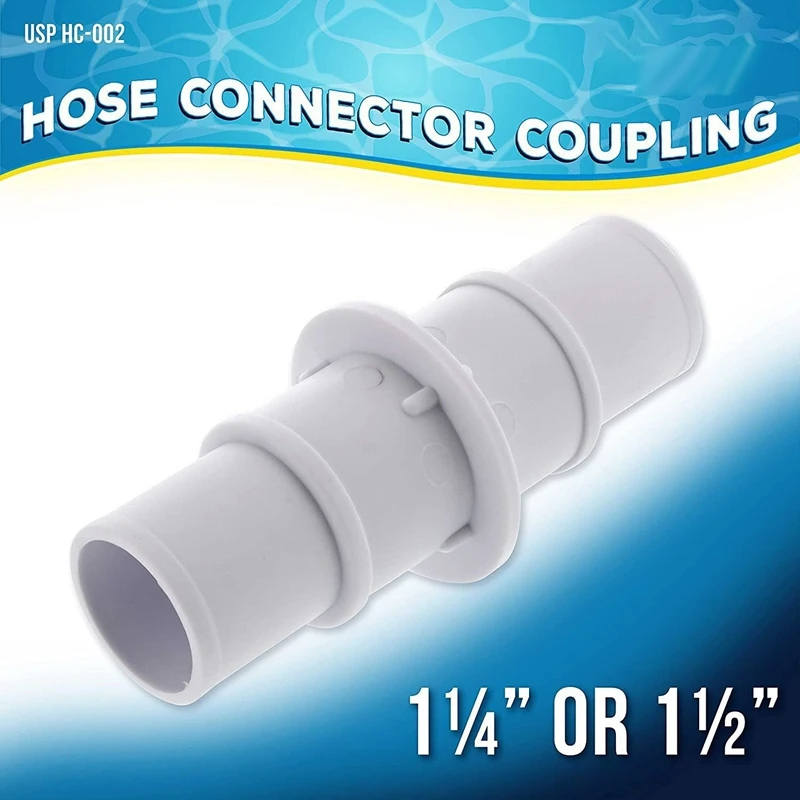 Swimming Pool 1-1/4Inch Or 1-1/2Inch Hose Connector Coupling For Swimming Pool Vacuums, Cleaners Or Filter Pump Hoses