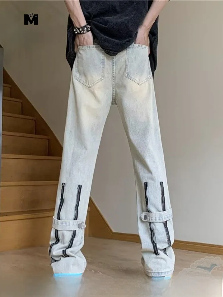 

Мужские джинсы в стиле ретро, летние, модные, прямые, облегающие, повседневные, длинные брюки, молодежная весенняя мода
