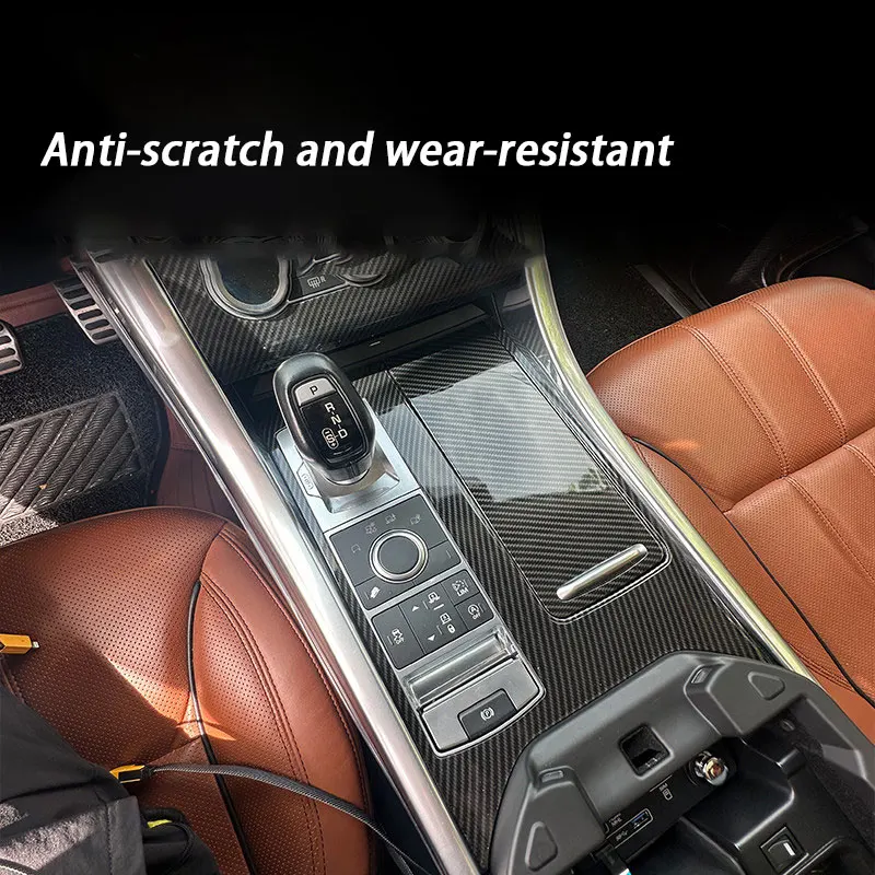 Carbon Fiber Pattern Central Control Gear Shift Panel Door Handle Frame for Land Rover Range Rover Sport 2014 2015 2016-2022 Car