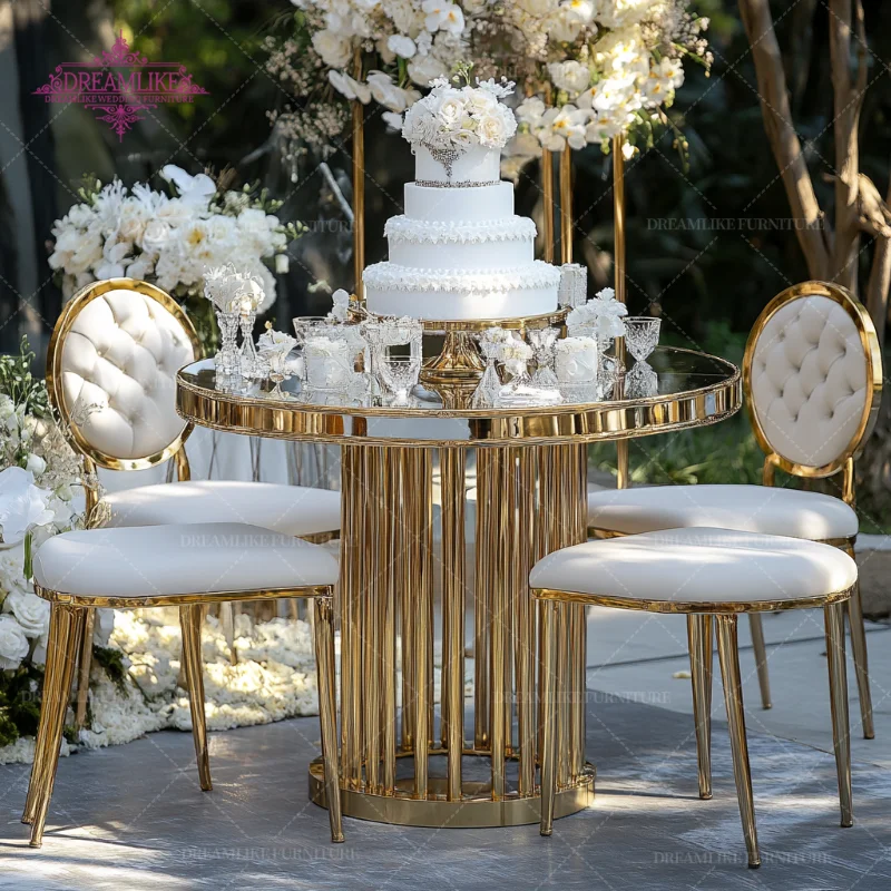 Mirror Crystal Wedding Decoration Cake Stand Chandelier Style Dessert Table Display Set Latest